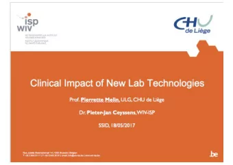 1  ISP Symposium 18.05.2017- PMelin  CHULg  Better tests better care:  Syndrome-based