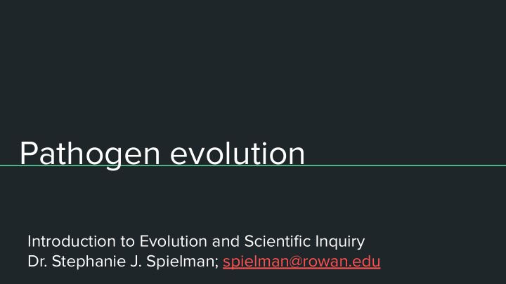 pathogen evolution