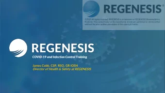 Director of Health &amp; Safety at REGENESIS  CORONAVIRUS DISEASE 2019 (COVID-19)  What is