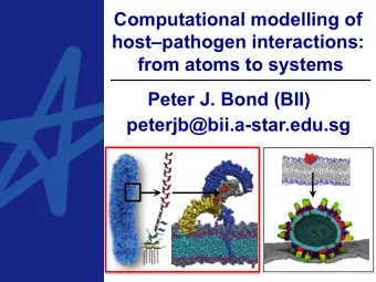 Computational modelling of  hostpathogen interactions:  from atoms to systems  Peter J. Bond