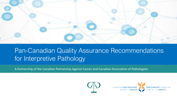 pan canadian quality assurance recommendations for