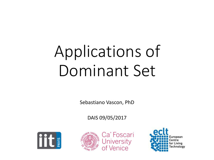 applications of dominant set