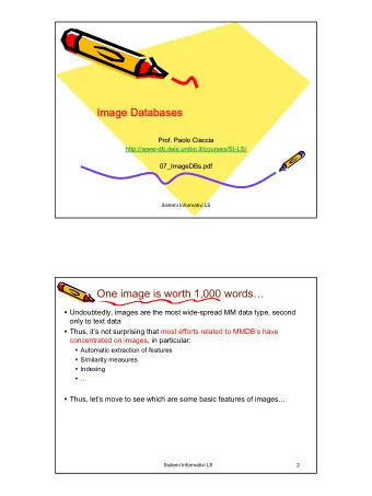 Image Databases  Image Databases  Image Databases  Prof. Paolo Ciaccia  Prof. Paolo Ciaccia