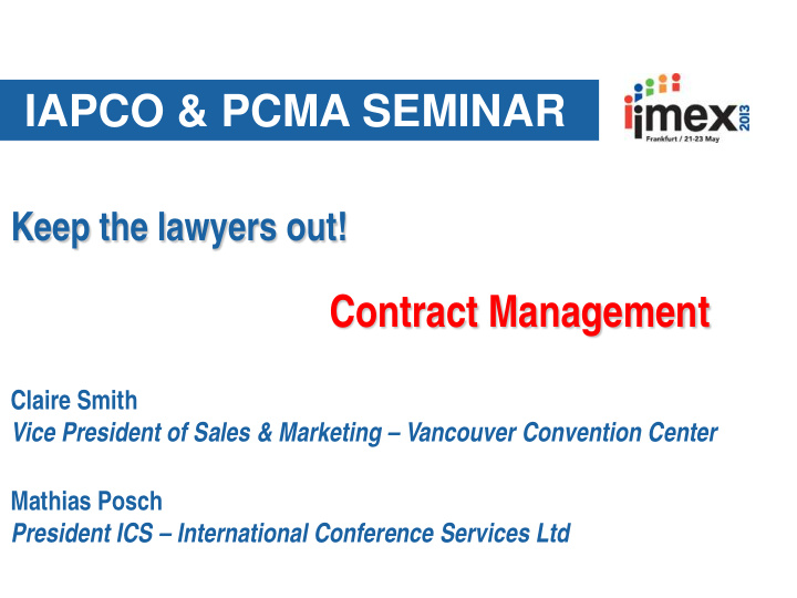 iapco pcma seminar