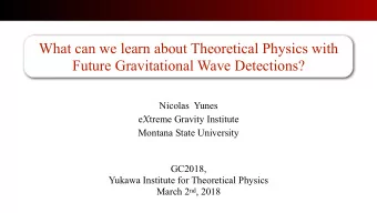 What can we learn about Theoretical Physics with  Future Gravitational Wave Detections?  Nicolas