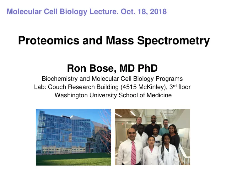 proteomics and mass spectrometry