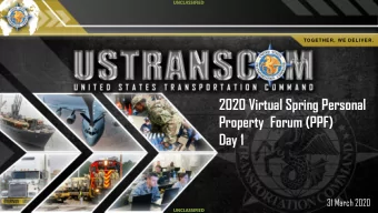 2020 Virtual Spring Personal  Property  Forum (PPF)  Day 1  31 March 2020  UNCLASSIFIED