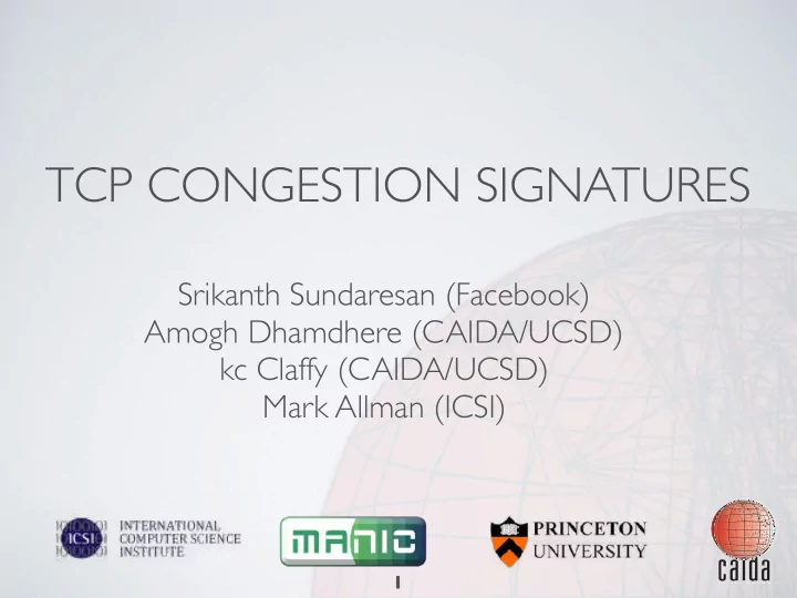 tcp congestion signatures