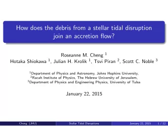 How does the debris from a stellar tidal disruption  join an accretion flow? Roseanne M. Cheng 1