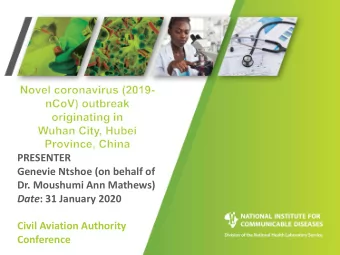 PRESENTER  Genevie Ntshoe (on behalf of  Dr. Moushumi Ann Mathews) Date : 31 January 2020  Civil