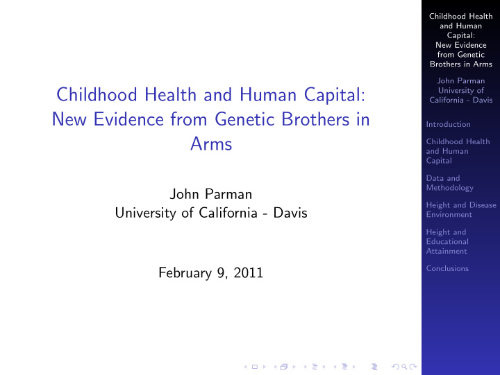 childhood health and human capital