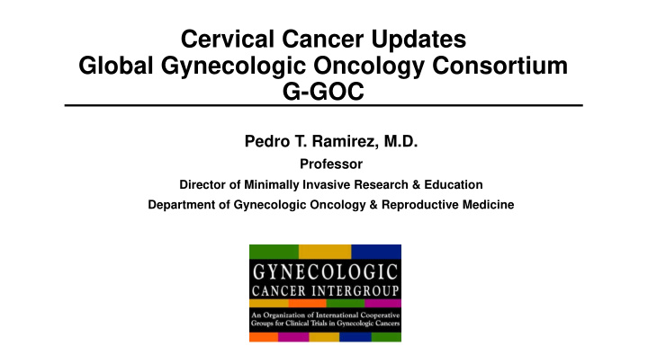 global gynecologic oncology consortium