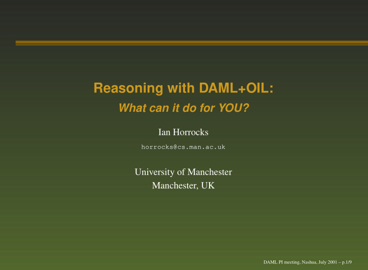 reasoning with daml oil