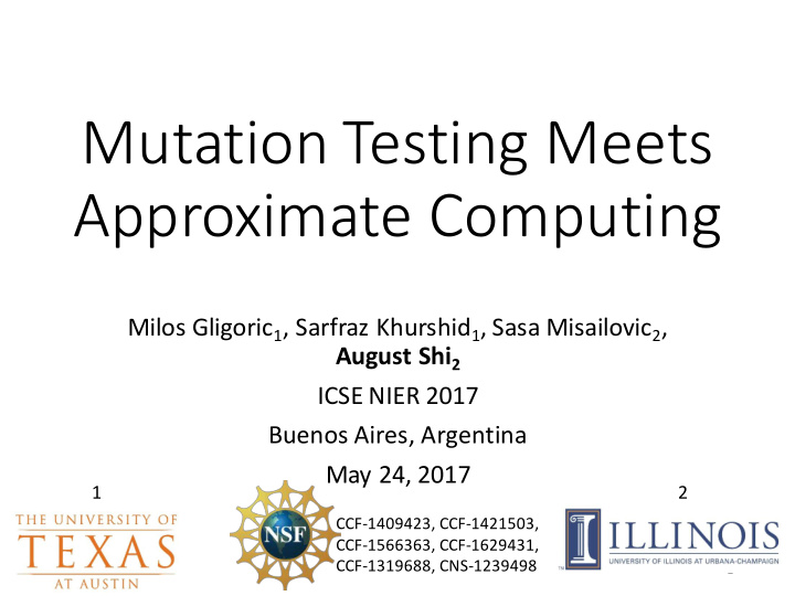 mutation testing meets