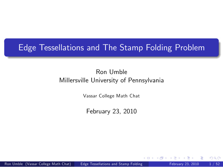 edge tessellations and the stamp folding problem