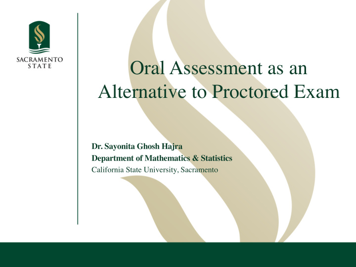 oral assessment as an alternative to proctored exam