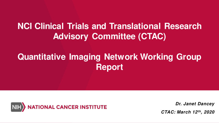 nci clinical trials and translational research advisory