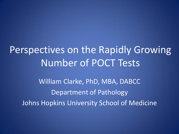number of poct tests