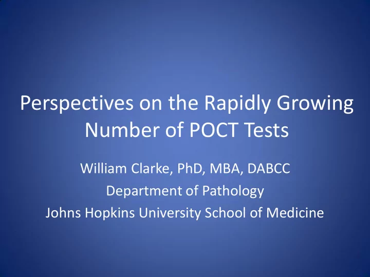 number of poct tests