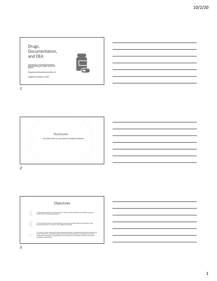 drugs documentation and dea