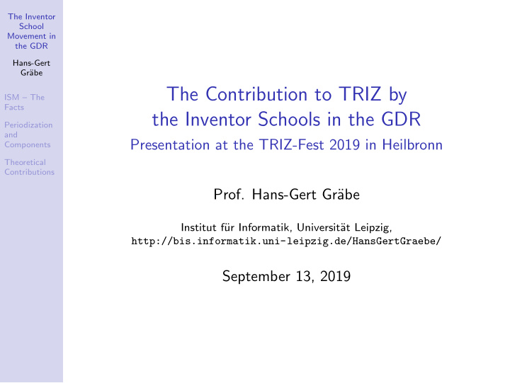 the contribution to triz by