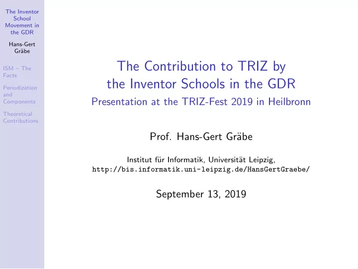 the contribution to triz by