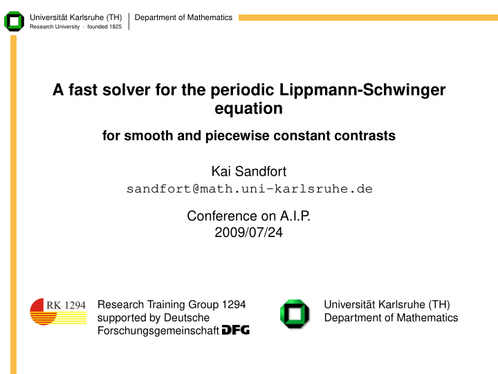 a fast solver for the periodic lippmann schwinger equation