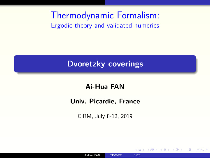thermodynamic formalism