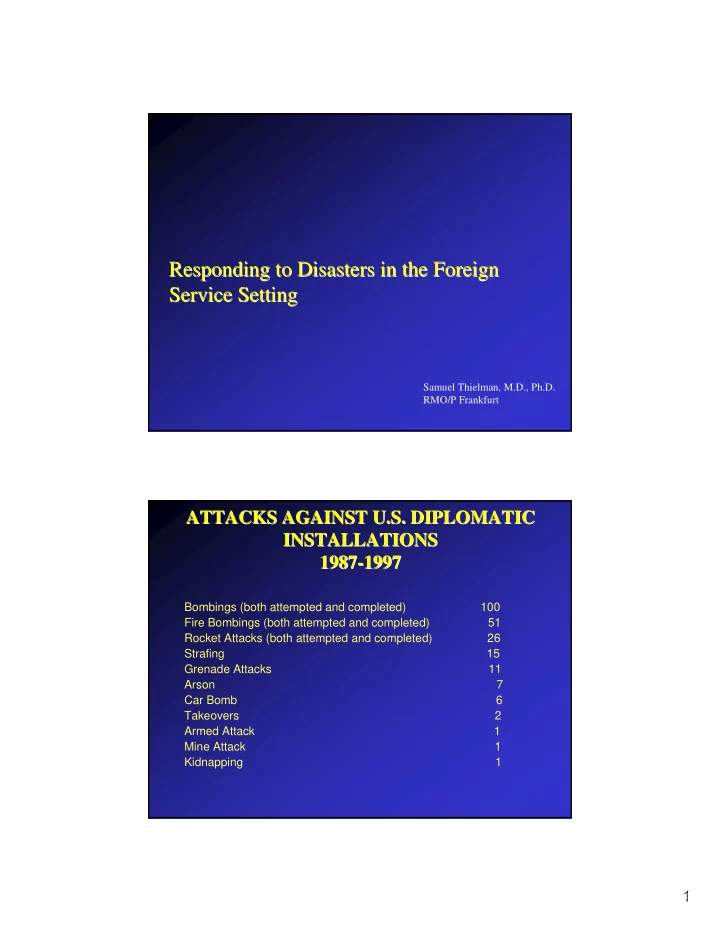 responding to disasters in the foreign responding to