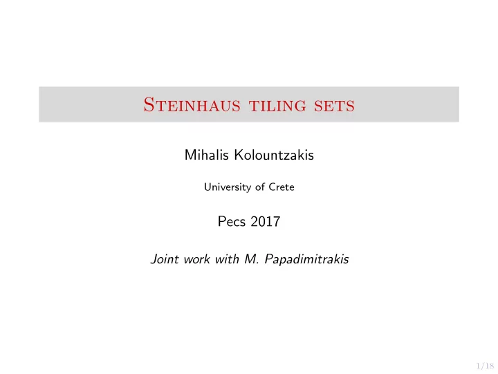 steinhaus tiling sets