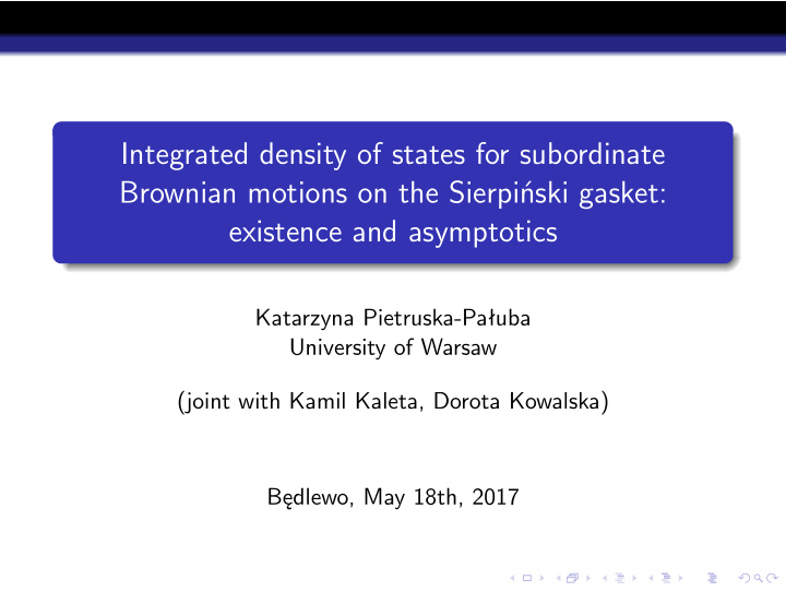 integrated density of states for subordinate brownian