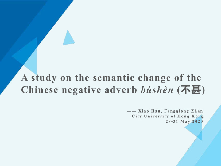 a study on the semantic change of the chinese negative