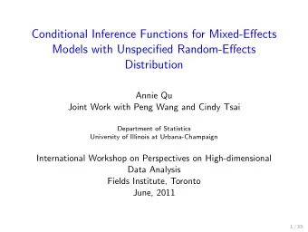 Conditional Inference Functions for Mixed-Effects  Models with Unspecified Random-Effects