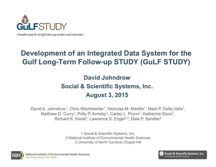 development of an integrated data system for the gulf