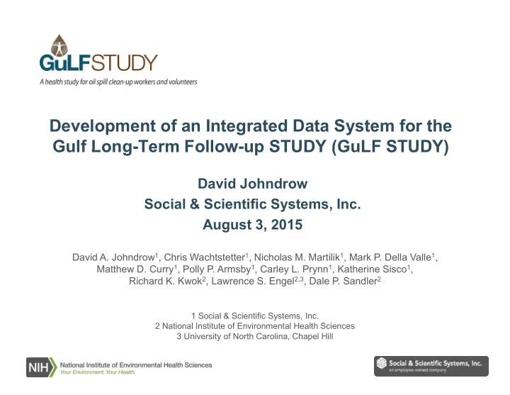 development of an integrated data system for the gulf