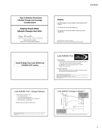 Helping People Make  I.D. factors for successful weight maintenance post Lifestyle Changes that