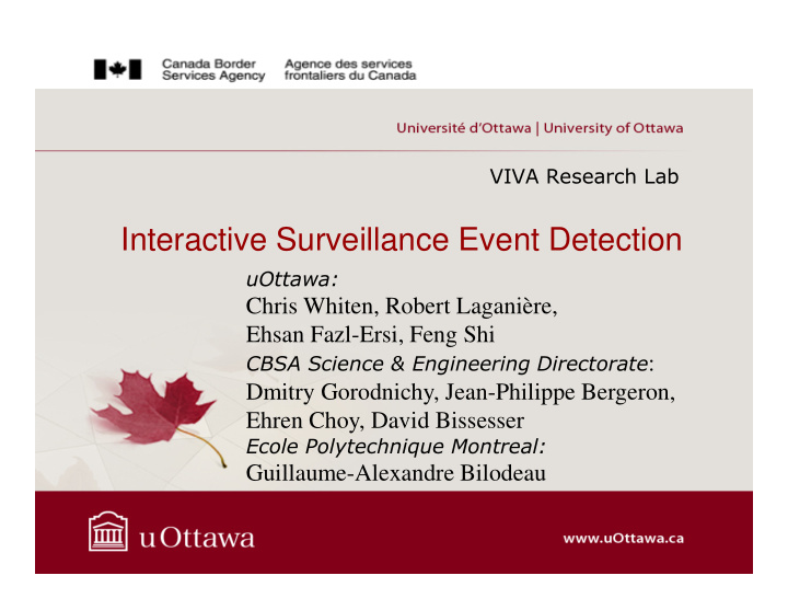 interactive surveillance event detection