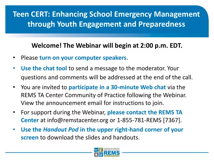 teen cert enhancing school emergency management through