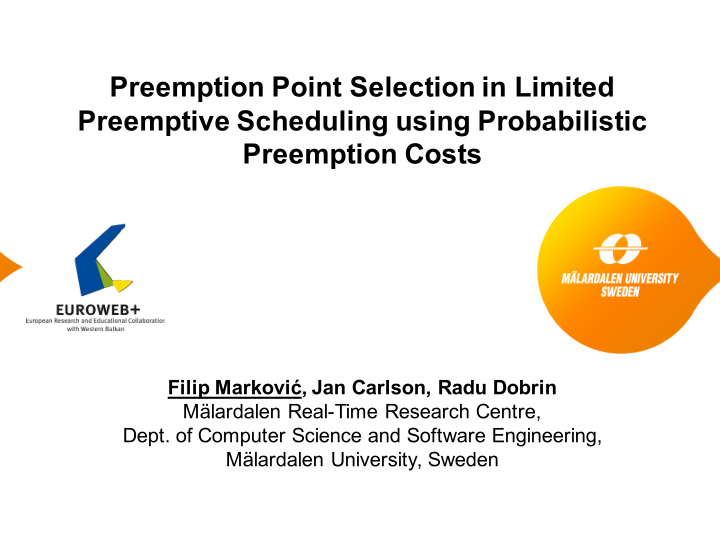 preemption point selection in limited preemptive
