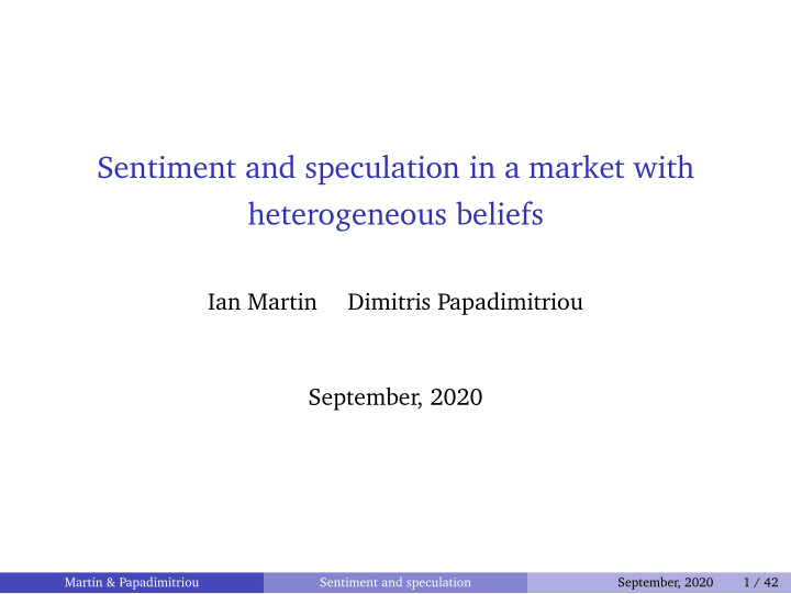 sentiment and speculation in a market with heterogeneous
