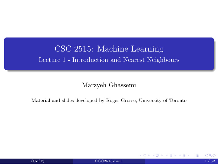 csc 2515 machine learning
