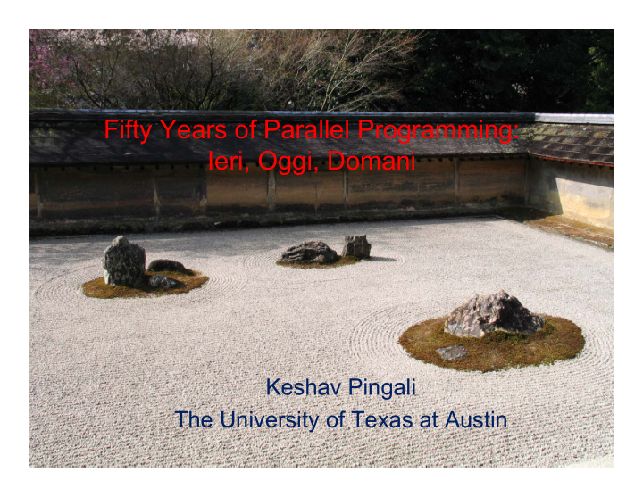 fifty years of parallel programming ieri oggi domani