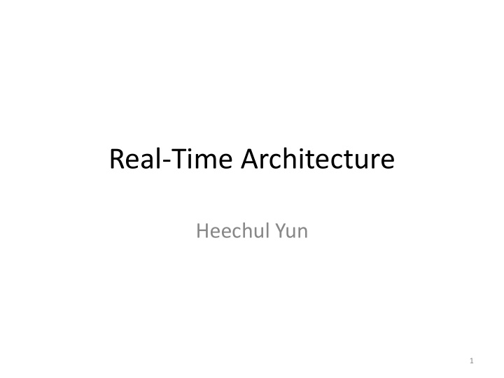 real time architecture