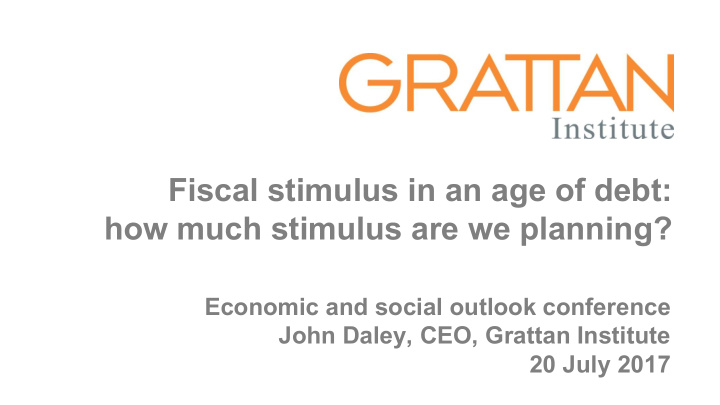 fiscal stimulus in an age of debt