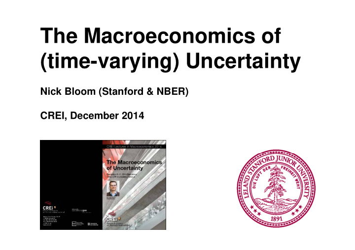 the macroeconomics of the macroeconomics of time varying