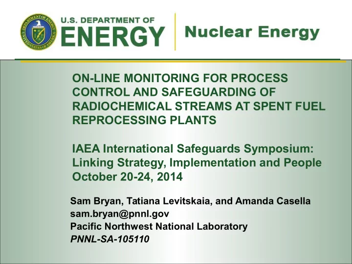 on line monitoring for process control and safeguarding