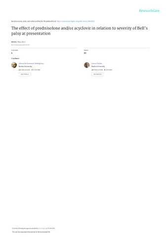 The effect of prednisolone and/or acyclovir in relation to severity of Bells  palsy at