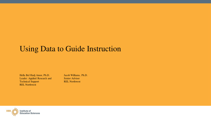 using data to guide instruction
