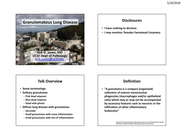 granulomatous lung disease