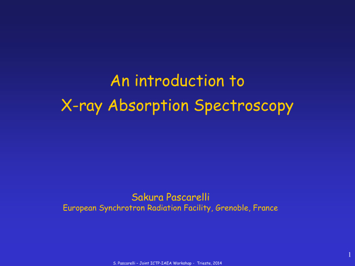 an introduction to x ray absorption spectroscopy
